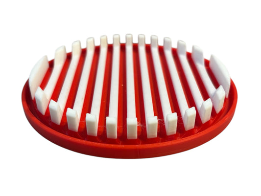 4-1/4" Diameter Ridge Coasters - White over Red