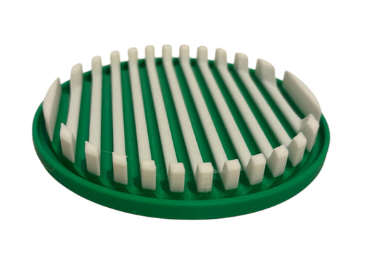 4-1/4" Diameter Ridge Coasters - White over Green