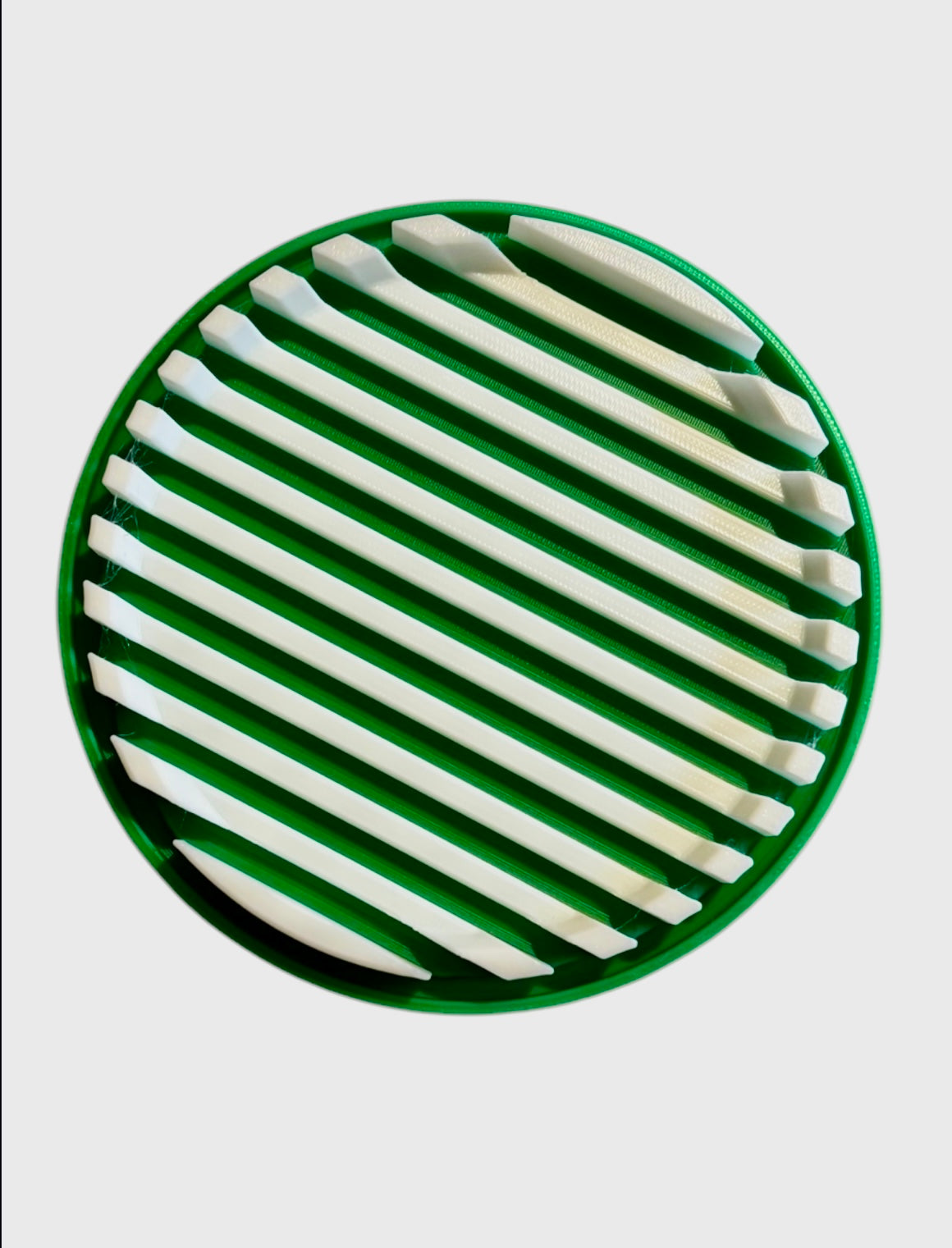 4-1/4" Diameter Ridge Coasters - White over Green