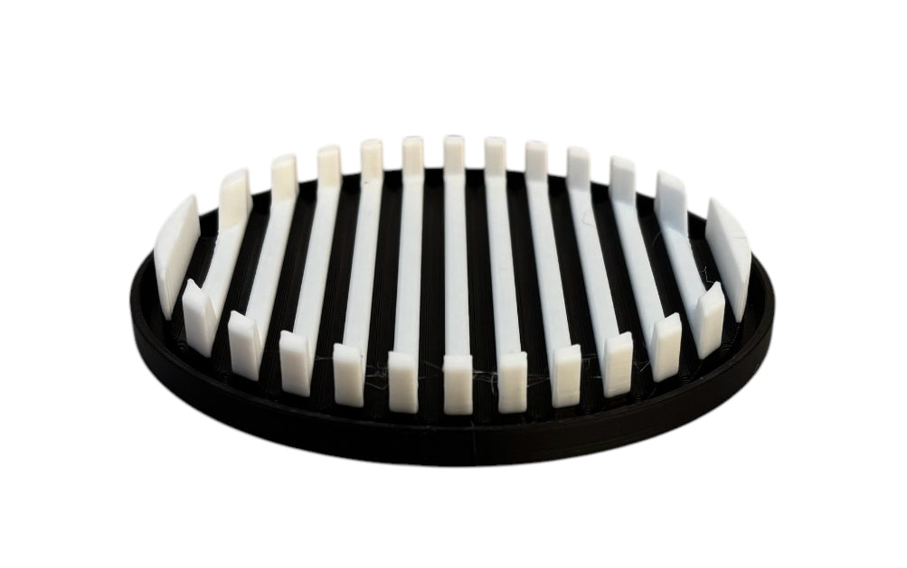 4-1/4" Diameter Ridge Coasters - White over Black