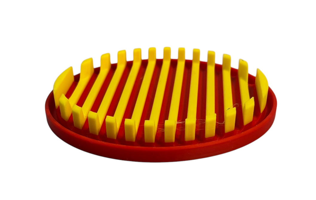 4-1/4" Diameter Ridge Coasters - Yellow over Red