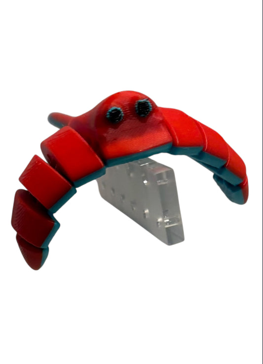 Baby Sting Ray - 4-1/2" x 3" - Red / Turquoise