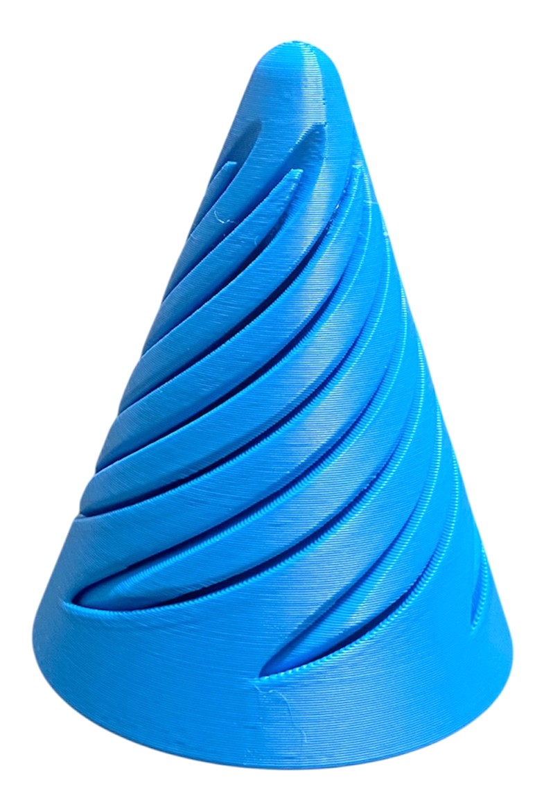 Pass Through Fidget Cone - 2-1/2" x 2" - Cyan