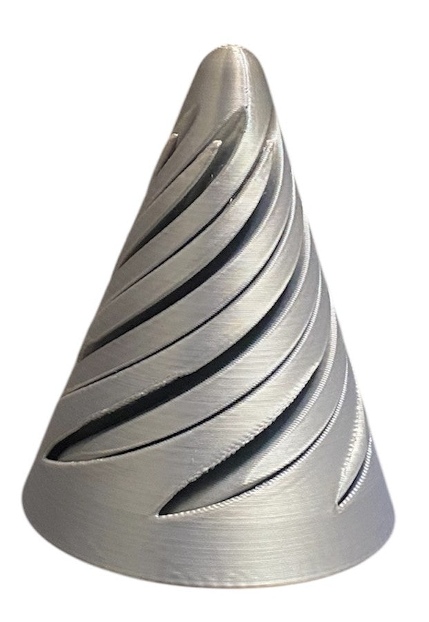 Pass Through Fidget Cone - 2-1/2" x 2" - Silver Silk