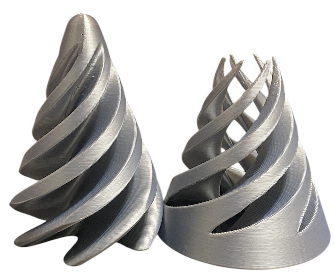 Pass Through Fidget Cone - 2-1/2" x 2" - Silver Silk