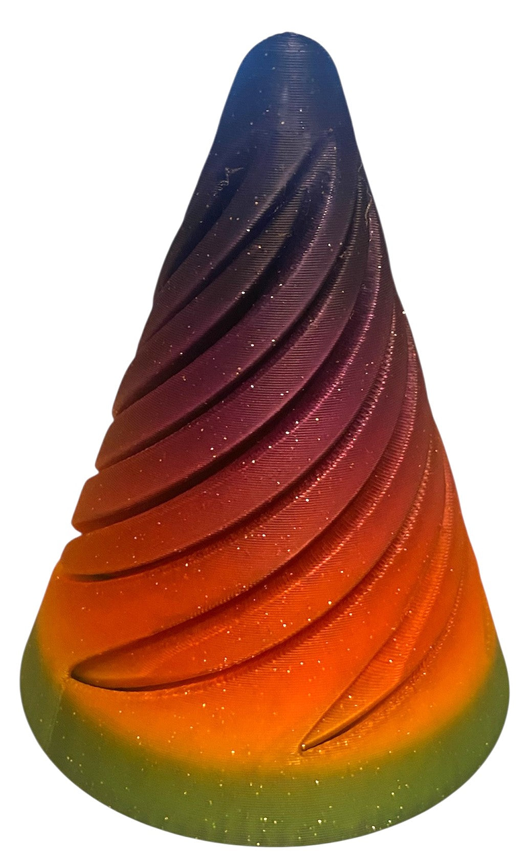 Pass Through Fidget Cone - 3-1/2" x 3" - Chromatic Glitter