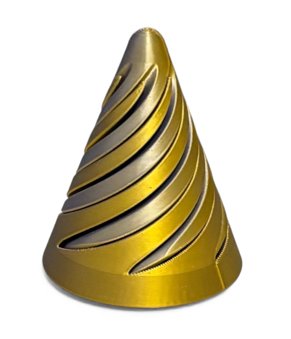 Pass Through Fidget Cone - 3-1/2" x 3" - Gold / Silver