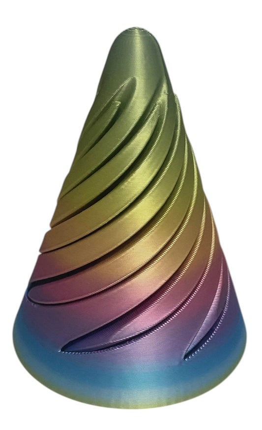 Pass Through Fidget Cone - 2-1/2" x 2" - Iridescent Pearl