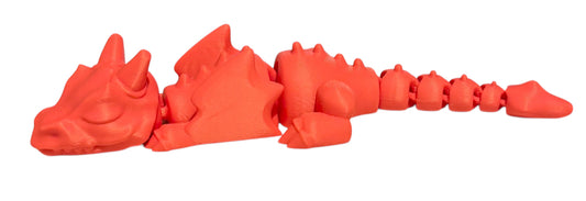 3D printed Lazy Dragon - 8-1/4" - Pink