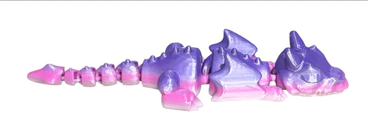 3D printed Lazy Dragon - 8-1/4" - Rainbow 03