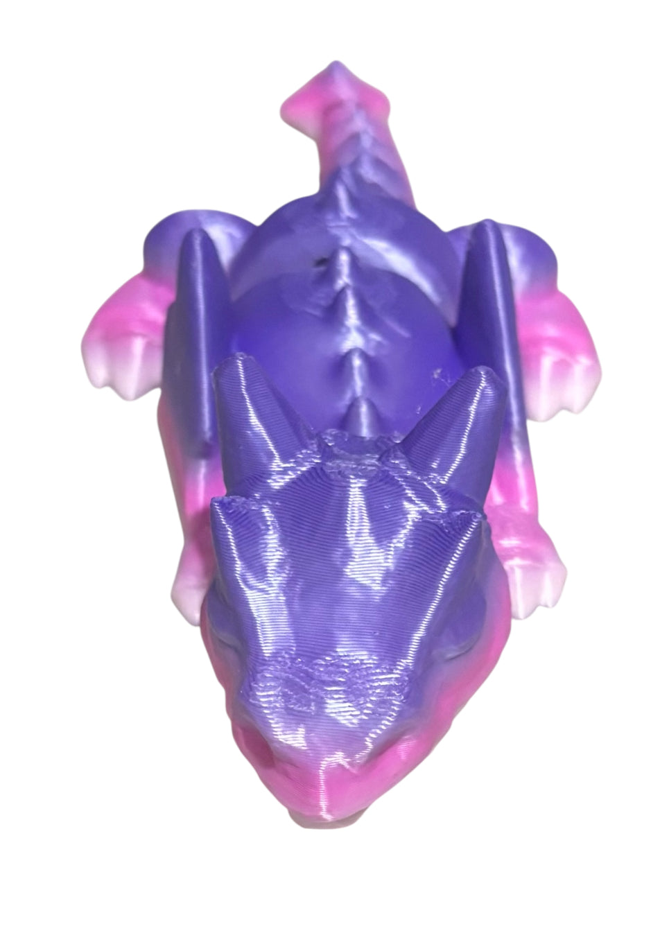 3D printed Lazy Dragon - 8-1/4" - Rainbow 03