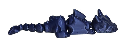 3D printed Lazy Dragon - 8-1/4" - Navy