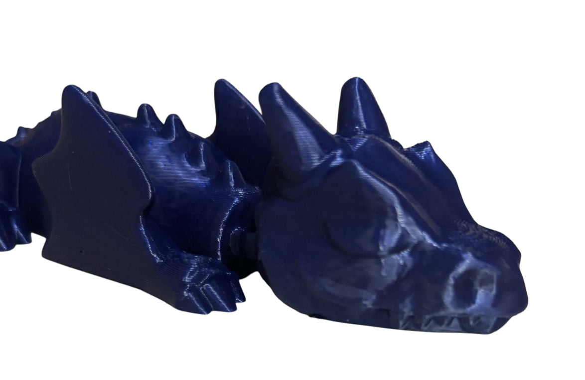 3D printed Lazy Dragon - 8-1/4" - Navy