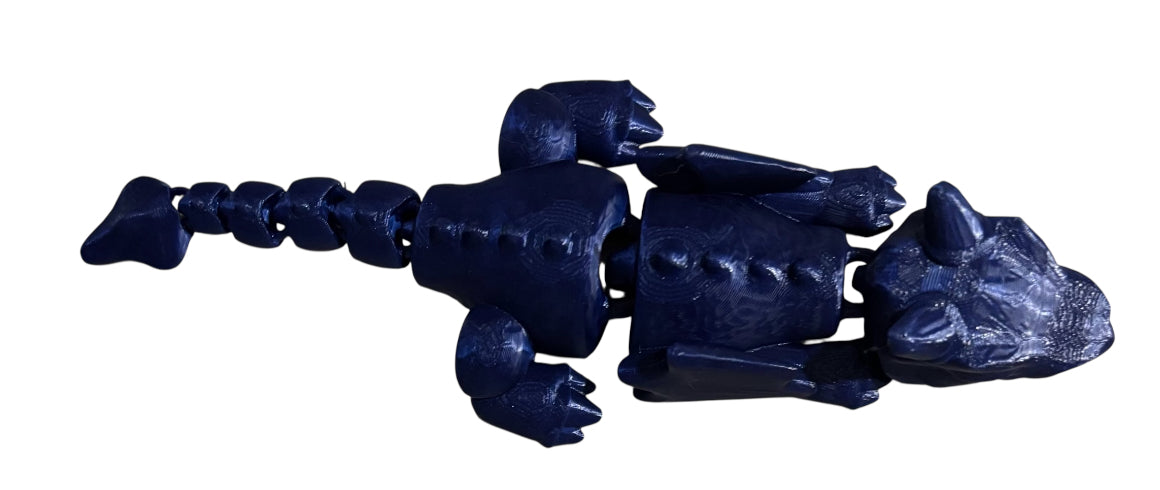 3D printed Lazy Dragon - 8-1/4" - Navy