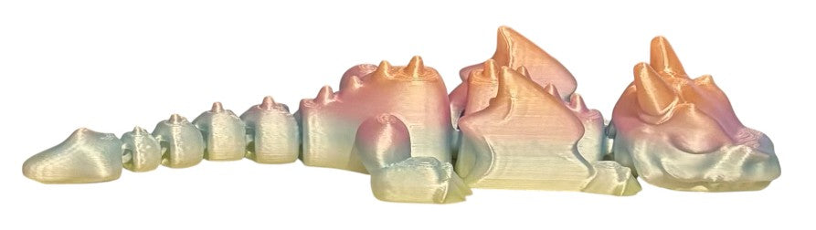 3D printed Lazy Dragon - 8-1/4" - Silk Candy