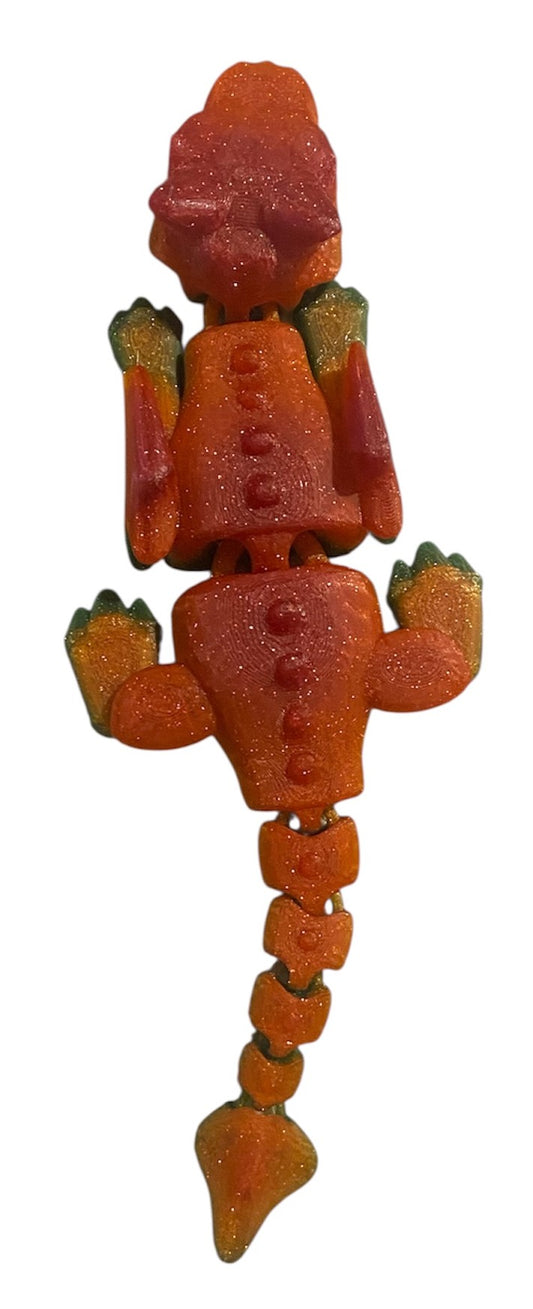 3D printed 4" Lazy Dragon Chromatic Glitter