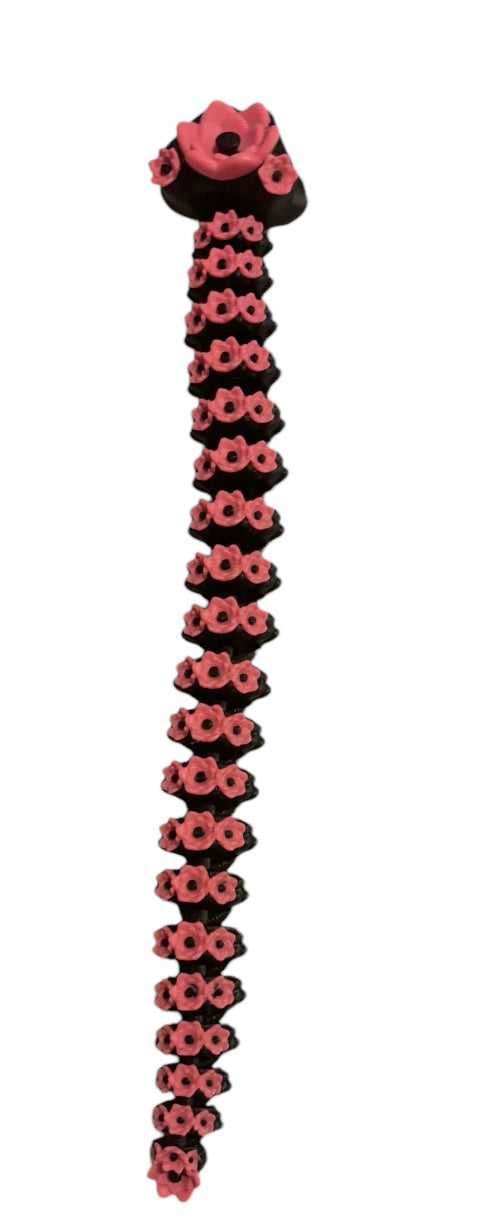 3D printed Lotus Serpent - 8-1/2" - Black / Pink