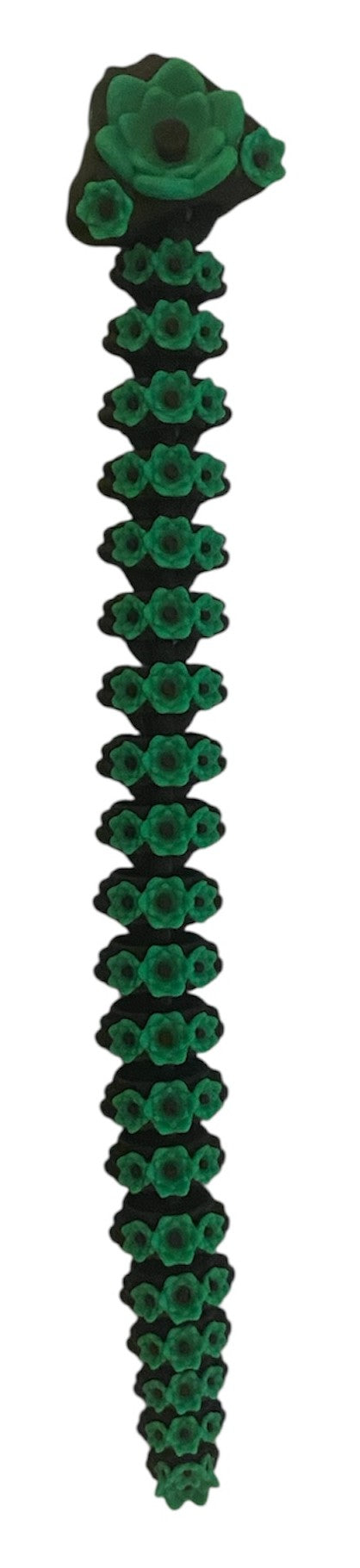 3D printed Lotus Serpent - 8-1/2" - Black / Green