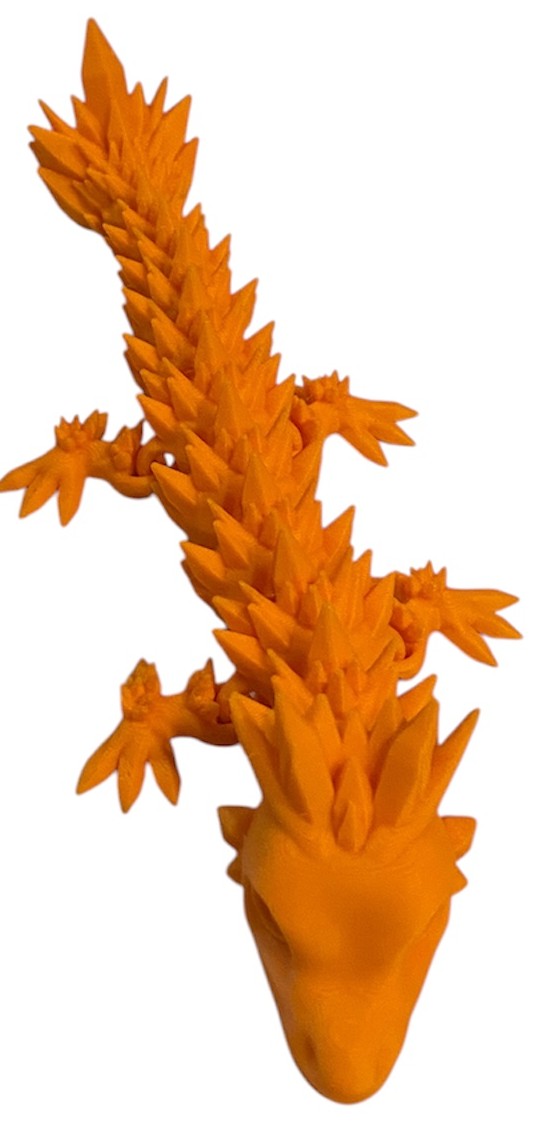 Articulated Baby Crystal Dragon - 8" - Pumpkin