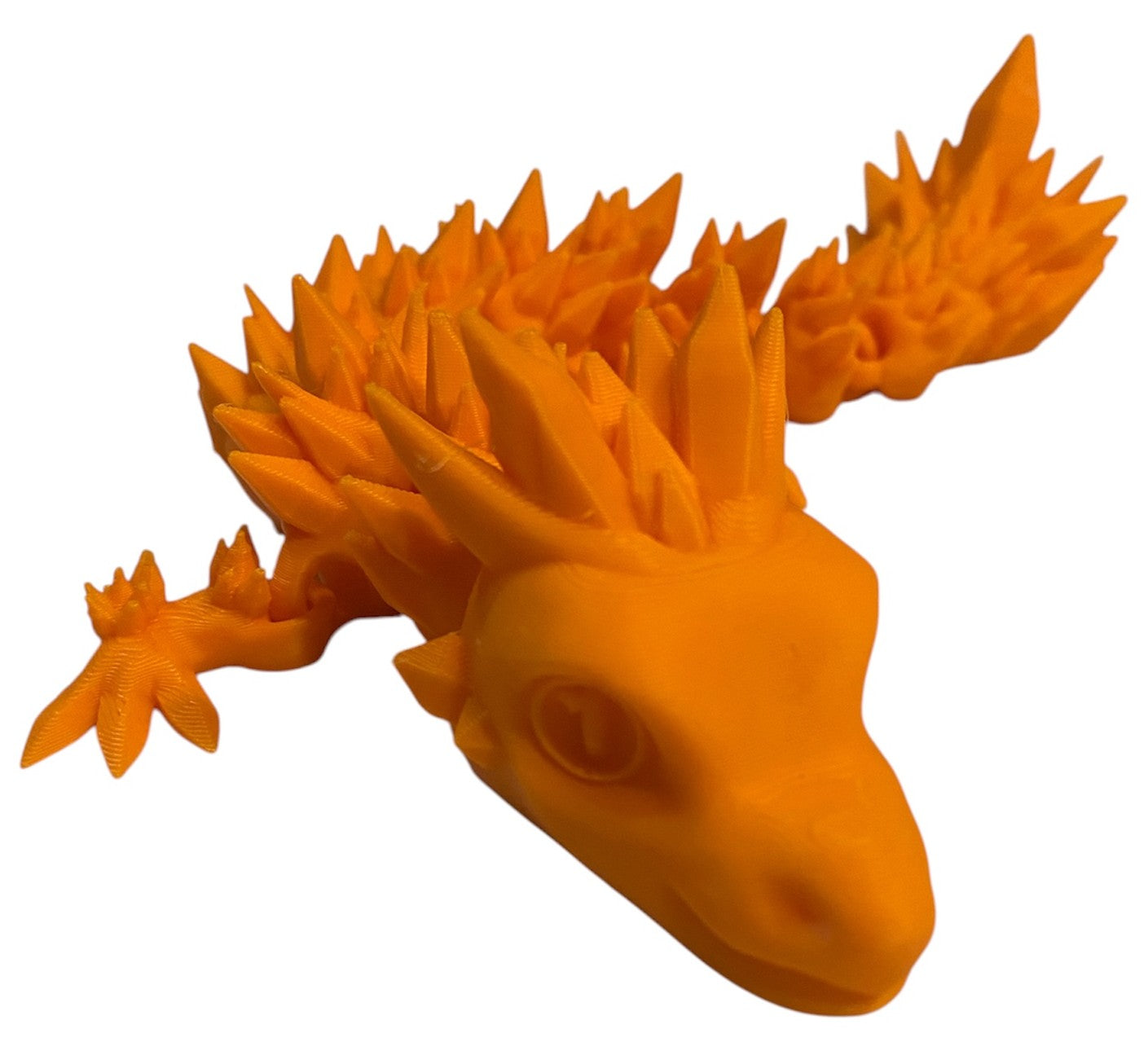 Articulated Baby Crystal Dragon - 8" - Pumpkin