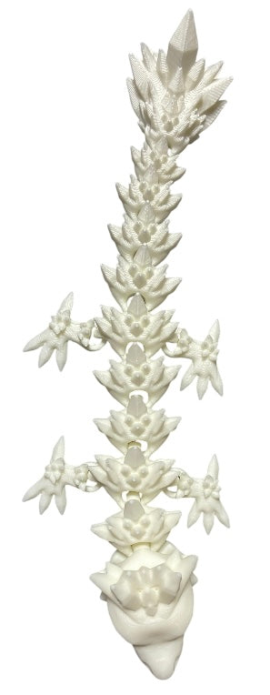 Articulated Baby Crystal Dragon - 8" - White