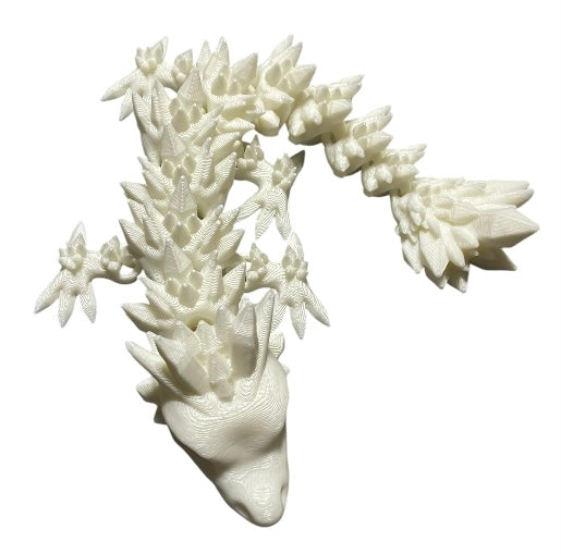 Articulated Baby Crystal Dragon - 11" - White