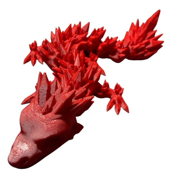 Articulated Baby Crystal Dragon - 8" - Red