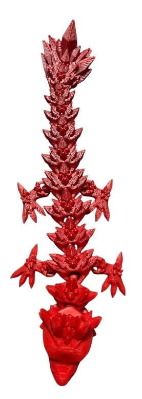 Articulated Baby Crystal Dragon - 11" - Red