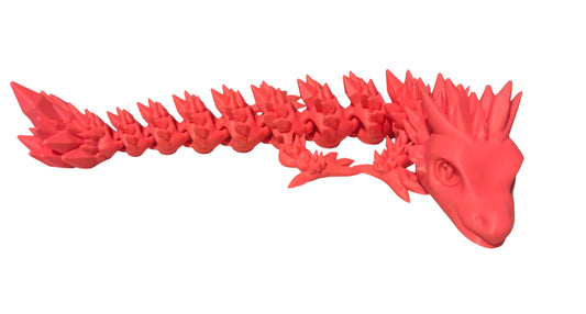 Articulated Baby Crystal Dragon - 11" - Hot Pink