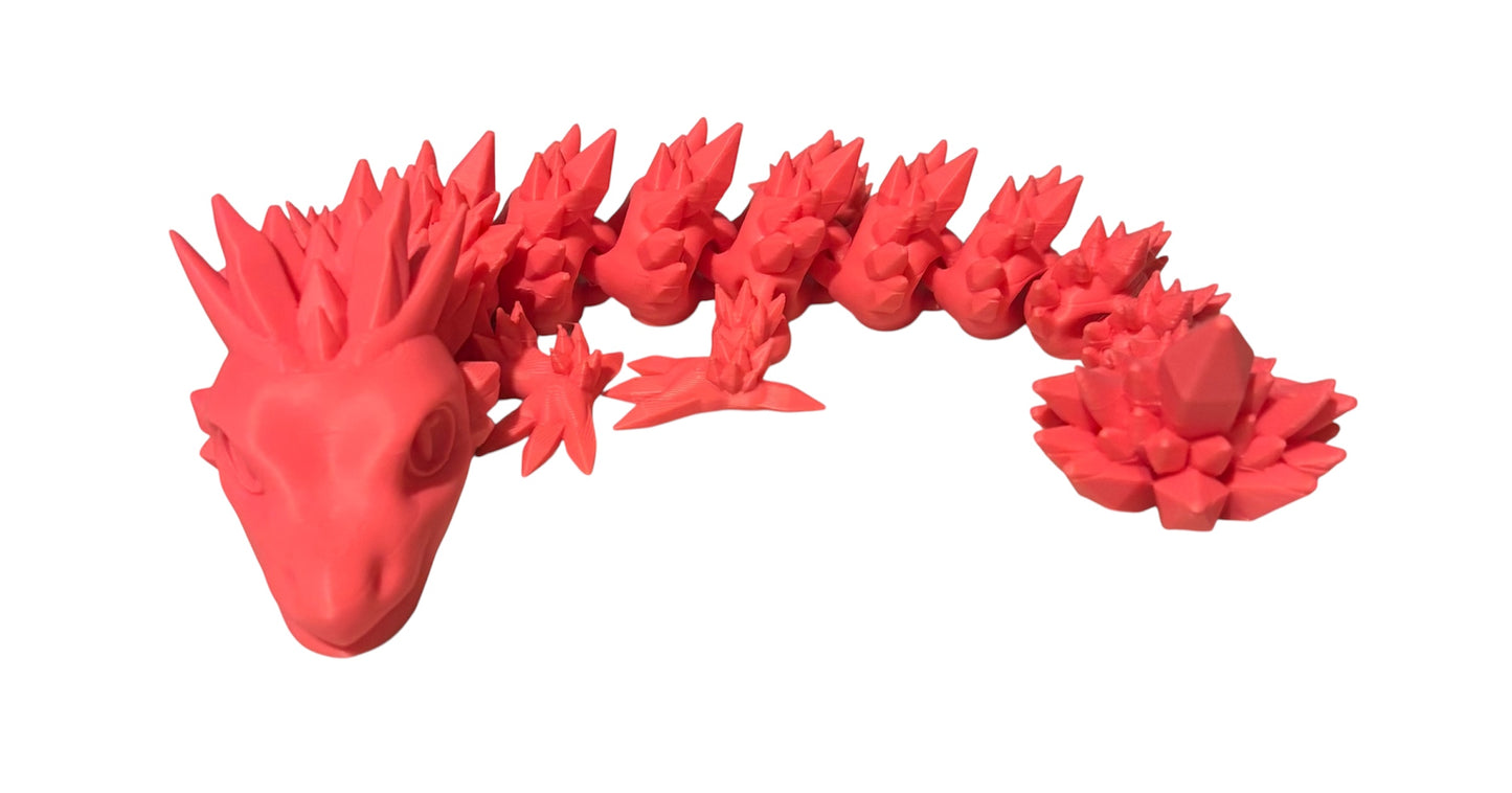 Articulated Baby Crystal Dragon - 11" - Hot Pink