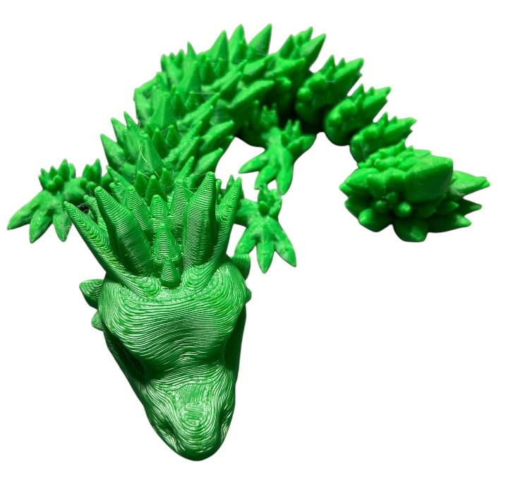 Articulated Baby Crystal Dragon - 8" - Green