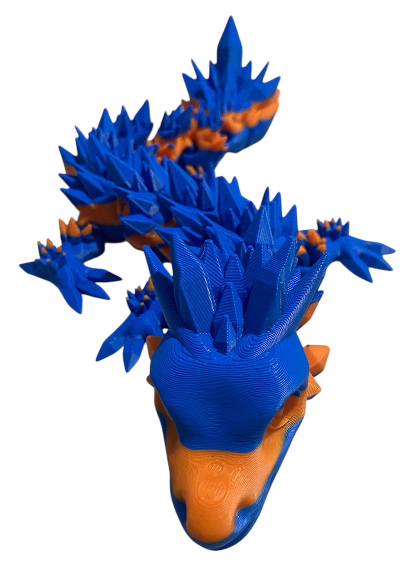 Articulated Baby Crystal Dragon - 11" - Blue / Orange