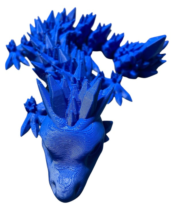 Articulated Baby Crystal Dragon - 11" - Cobalt Blue