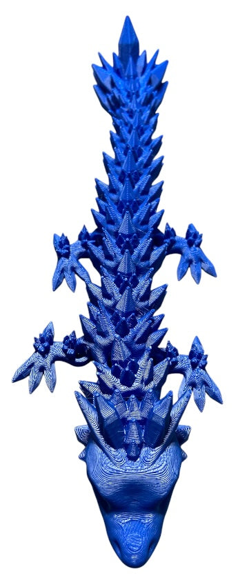 Articulated Baby Crystal Dragon - 11" - Cobalt Blue