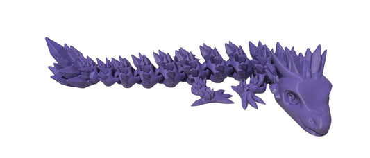 Articulated Baby Crystal Dragon - 11" - Purple