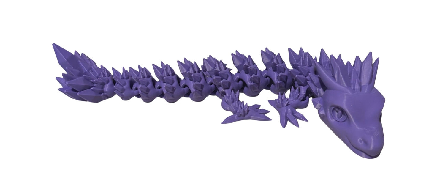 Articulated Baby Crystal Dragon - 8" - Purple