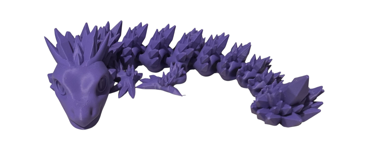Articulated Baby Crystal Dragon - 8" - Purple