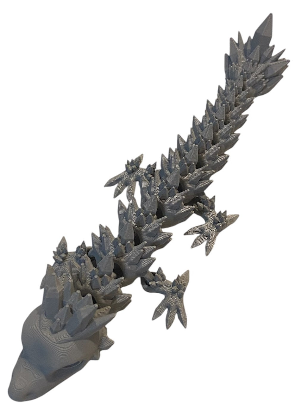Articulated Baby Crystal Dragon - 8" - Gray