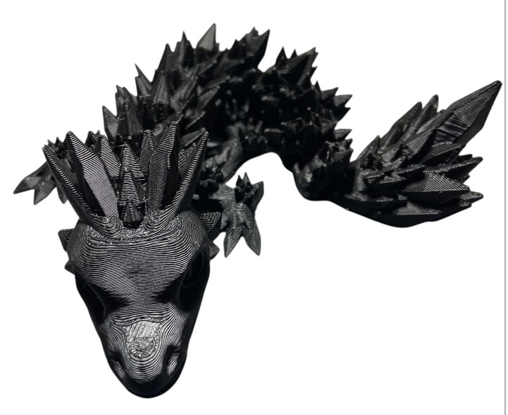 Articulated Baby Crystal Dragon - 11" - Black