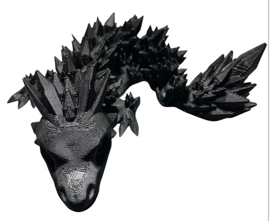 Articulated Baby Crystal Dragon - 11" - Black