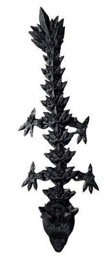 Articulated Baby Crystal Dragon - 8" - Black