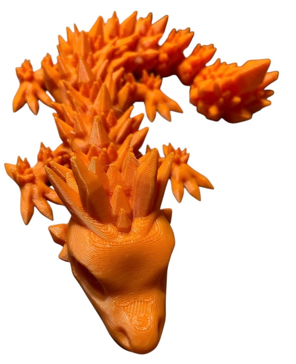 Articulated Baby Crystal Dragon - 8" - Orange