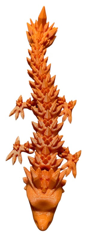 Articulated Baby Crystal Dragon - 11" - Orange