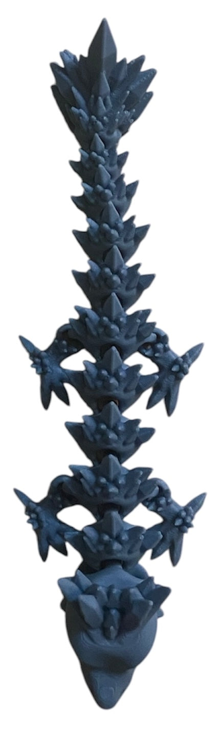 Articulated Baby Crystal Dragon - 11" - Blue-Gray