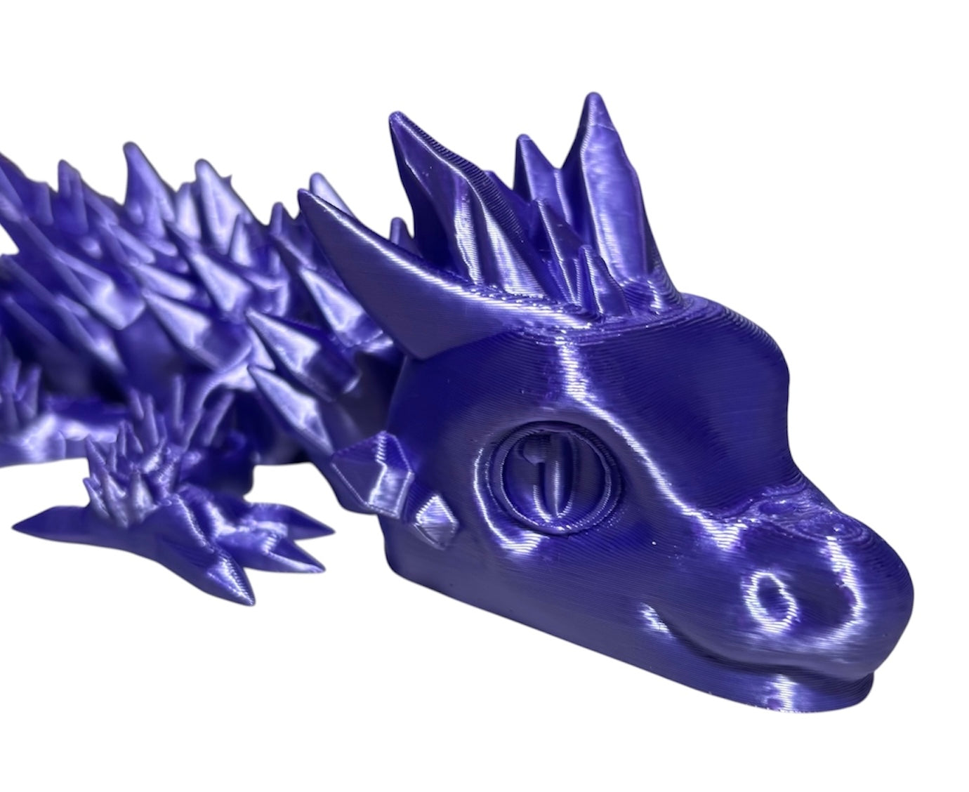 Articulated Baby Crystal Dragon - 8" - Purple Silk