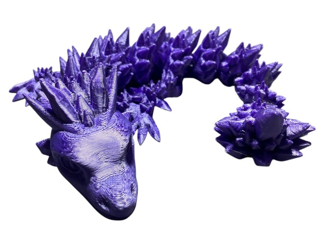 Articulated Baby Crystal Dragon - 11" - Purple Silk