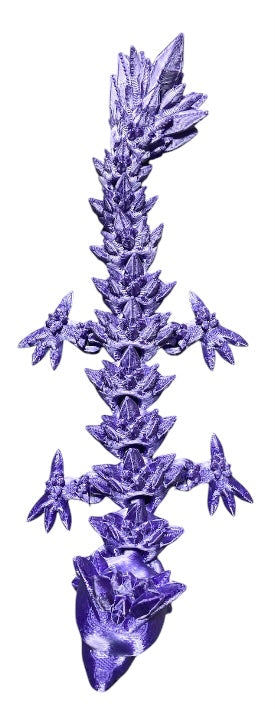 Articulated Baby Crystal Dragon - 8" - Purple Silk