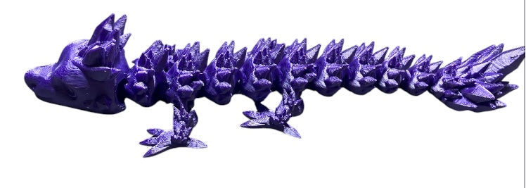 Articulated Baby Crystal Dragon - 8" - Purple Silk