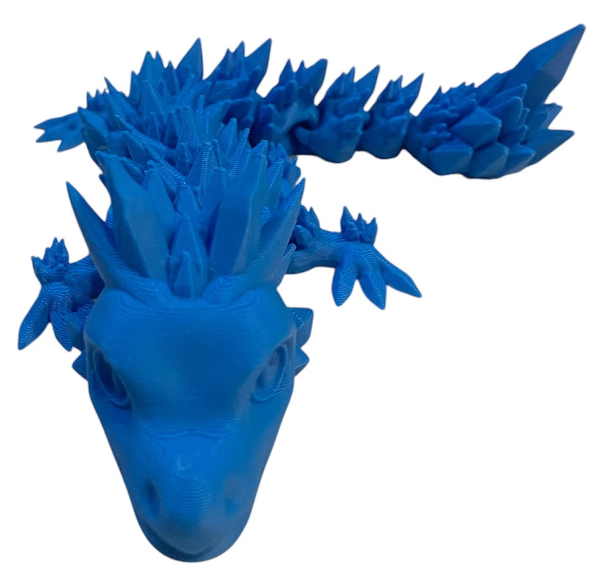 Articulated Baby Crystal Dragon - 8" - Cyan
