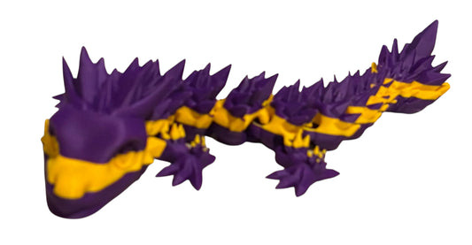 Articulated Baby Crystal Dragon - 11" - Purple / Sunflower Yellow